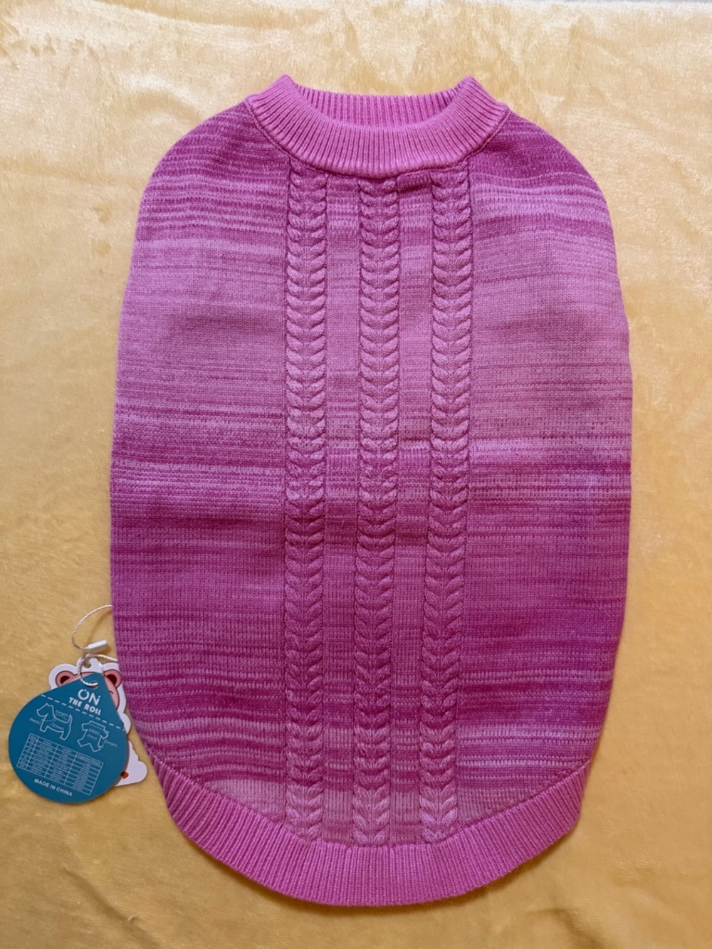 On the Roll Pink Pet Sweater Size XL (20-30 Lbs)